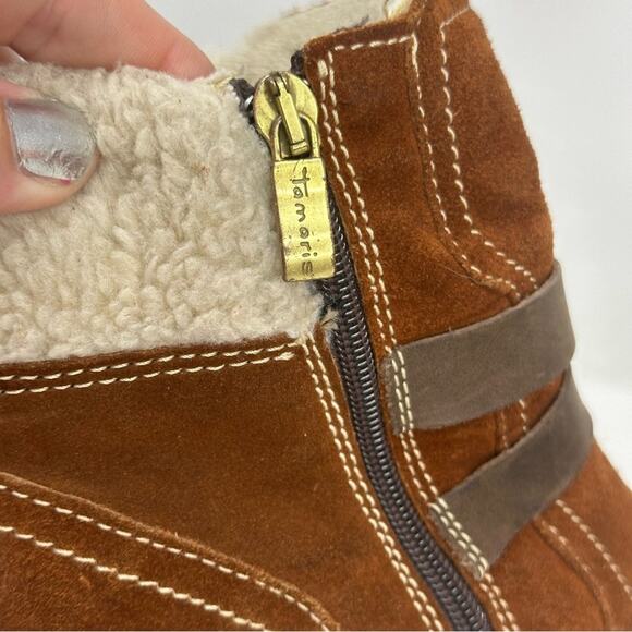 Tamaris Stacked Heel Fleece lined Suede Waterproof Winter Boots - Picture 5 of 13